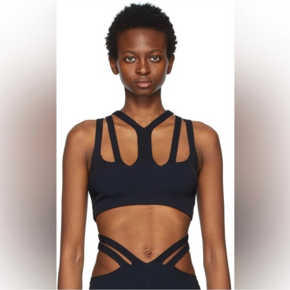 NWT Dion Lee Lustrate Fork Crop Top in Black